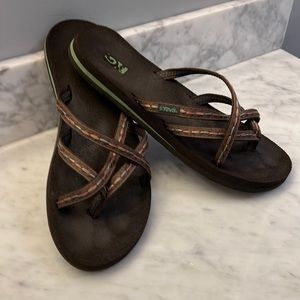 Brown Patterned Teva Sandals